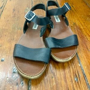 Black Leather Steve Madden Sandals